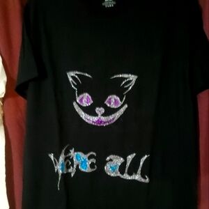 We're all mad here glitter T-shirt